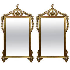 Vintage Pair of Victorian Style Giltwood and Composition Wall Mirrors