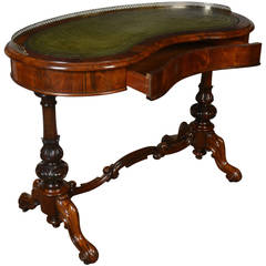 Antique Early Victorian Lady’s Rosewood Kidney Shaped Writing Table