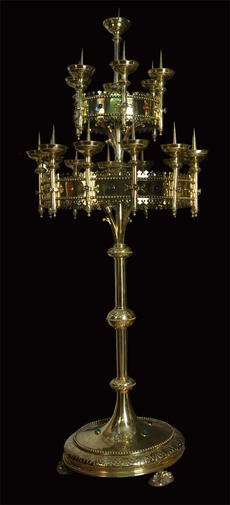 Large Pair Of Victorian Gothic Floorstanding Candelabras at 1stdibs