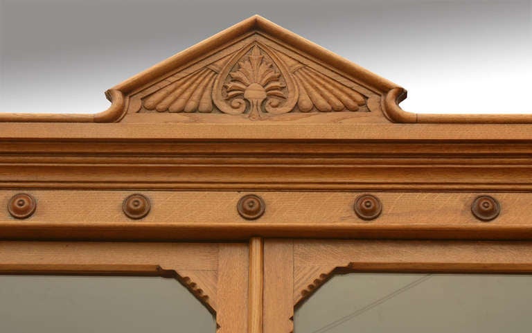 Oak Arts and Crafts Four Door Bookcase