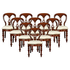 Set of Ten Mahogany Victorian Dining Chairs