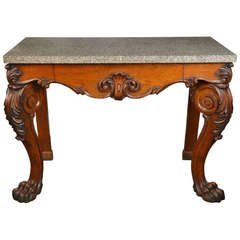 Carved Oak Console Table