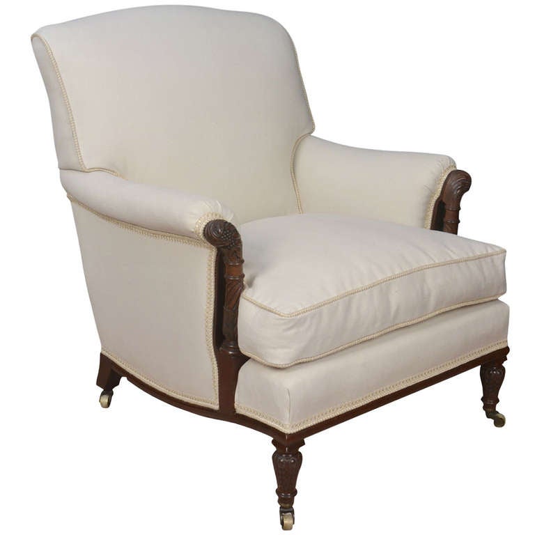 Mahogany Library Chair at 1stDibs