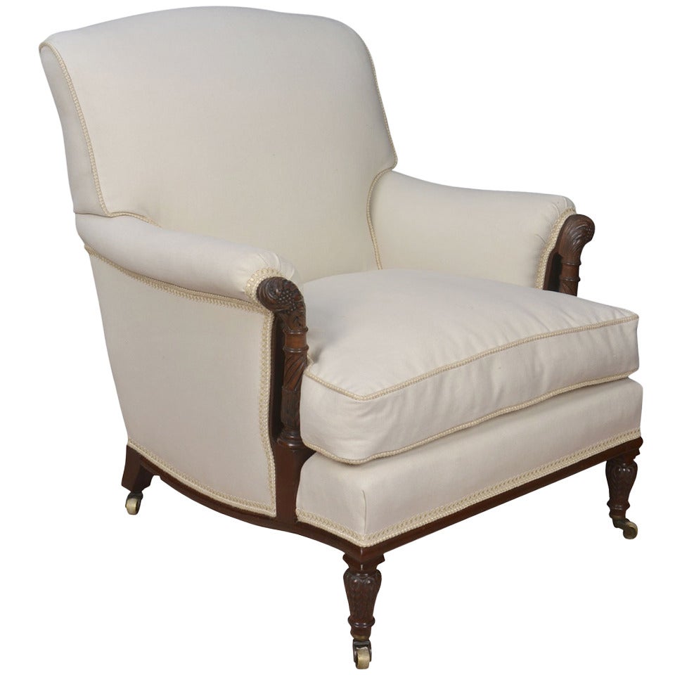 Mahogany Library Chair at 1stDibs