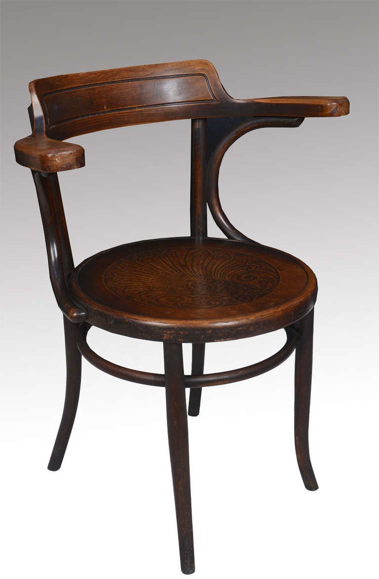 Set Of Sixteen Bentwood Elbow Chairs