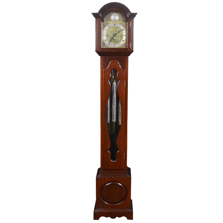 mahogany grandmother tube chiming clock