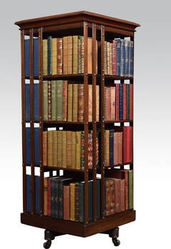 Large mahogany Large mahogany revolving bookcase