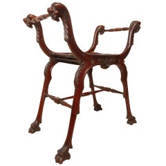 Mahogany X-Framed Stool in the Style of Thomas Hope 9
