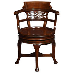 Antique Mahogany Swivel Desk Chair