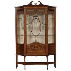 Late 19th Century Mahogany Sheraton Revival Inlaid Display Cabinet