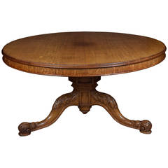 Oak Round Dining Table by Gillows of Lancaster