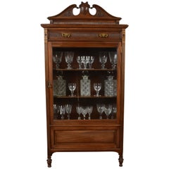 Mahogany Single-Door Display Cabinet