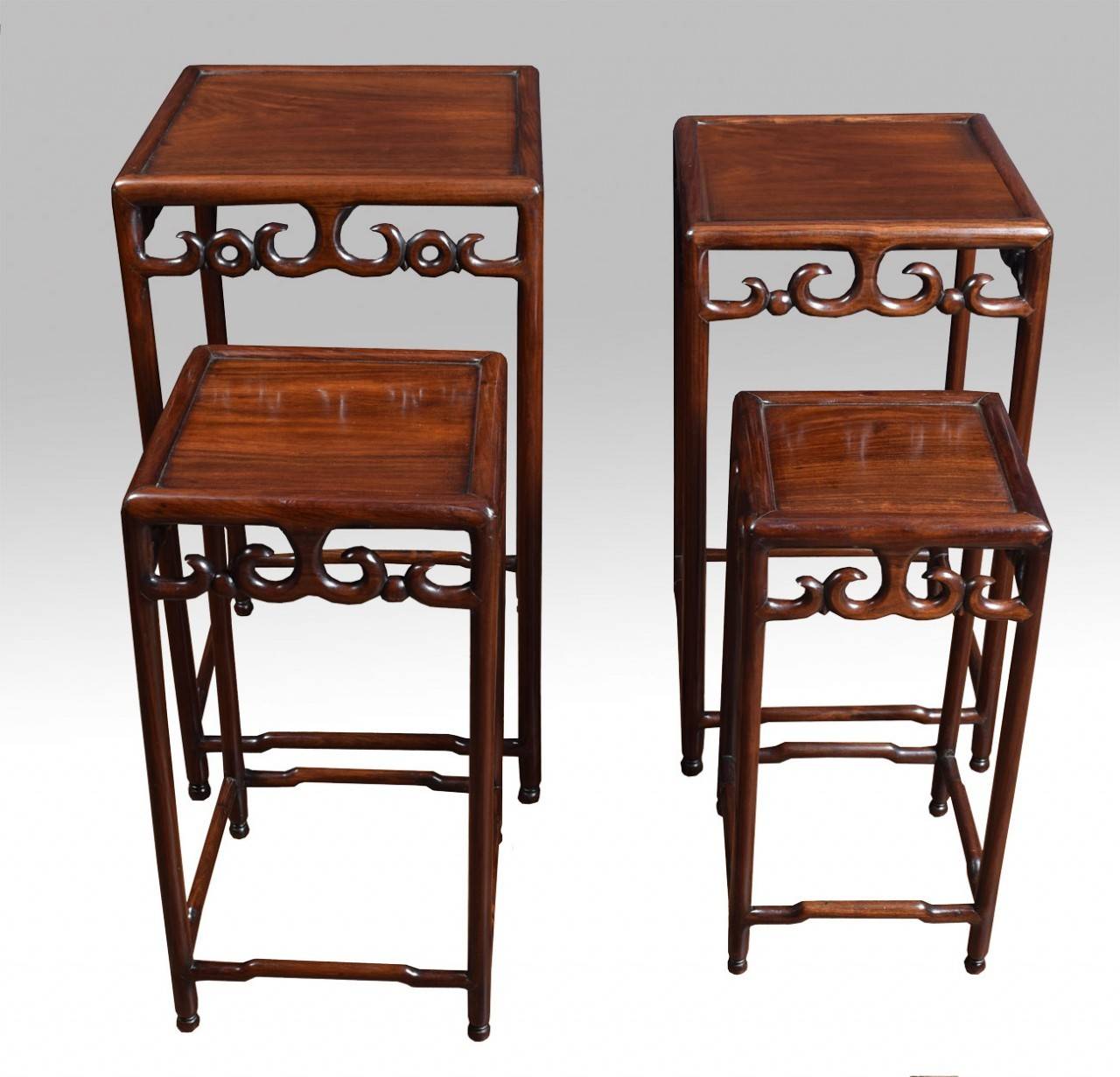 Nest of four graduated Chinese rosewood tables