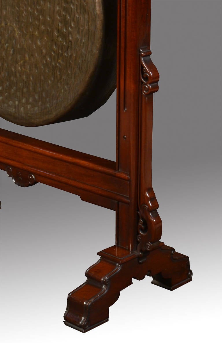 19th Century Chinese hardwood framed dinner gong