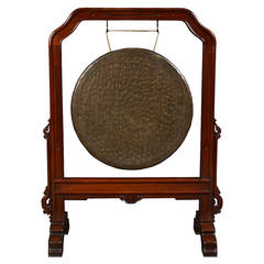 Chinese hardwood framed dinner gong