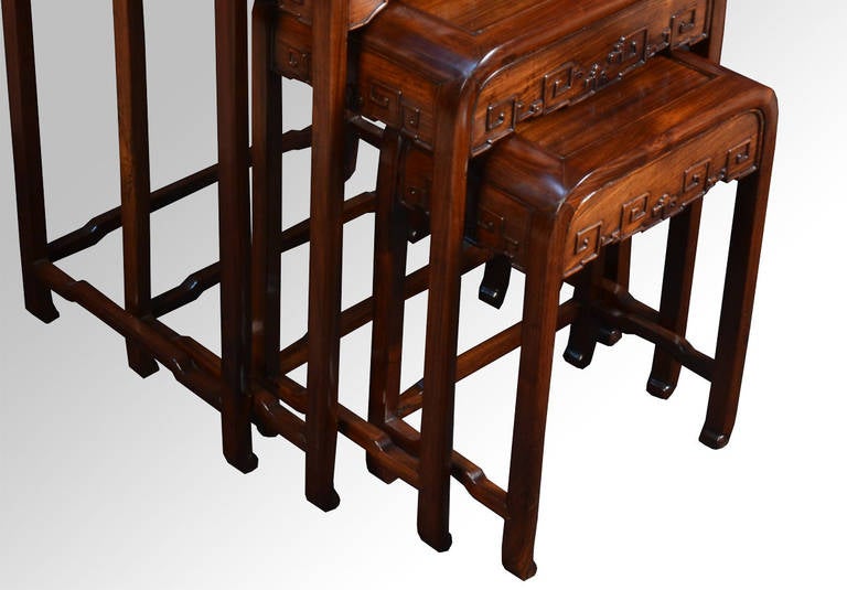 20th Century Nest of four graduated Chinese rosewood tables