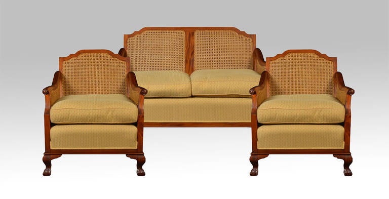 Suite bergère encadrée en acajou