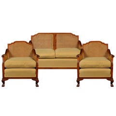 Antique Mahogany Framed Bergere Suite