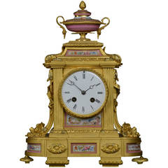 French Gilt Bronze Mantle Clock