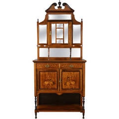 Antique Rosewood inlaid display cabinet