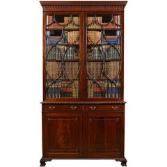 Chippendale Revival Mahogany two door bookcase