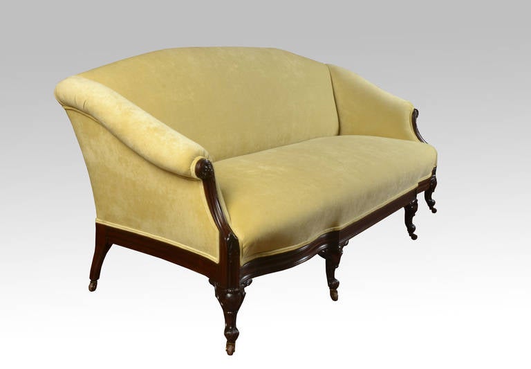 British George II style mahogany serpentine sofa