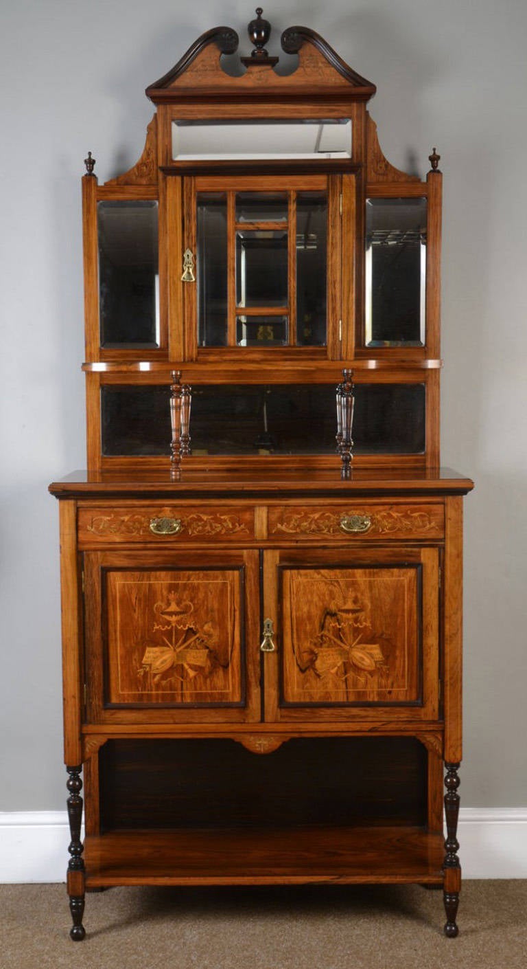 Rosewood inlaid display cabinet