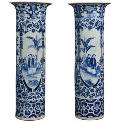 Pair of Large Blue and White Chinese Vases