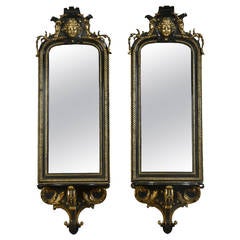 Pair of French Parcel-Gilt Framed Neoclassical Wall Mirrors