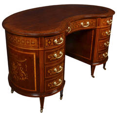Antique Mahogany inlaid dressing table / desk