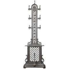 Antique Coalbrookdale style cast iron hall stand