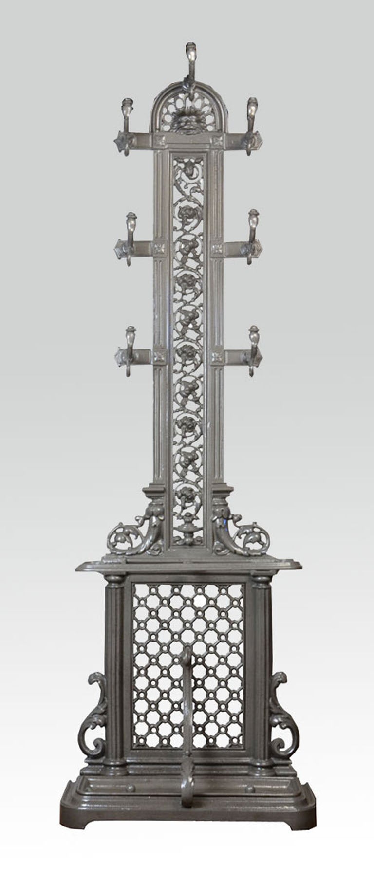 Coalbrookdale style cast iron hall stand