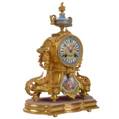 French ormolu and porcellain mantle clock