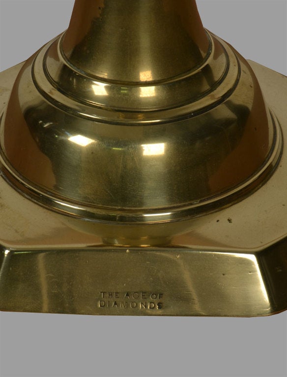 Brass Ace of Diamonds Candle sticks