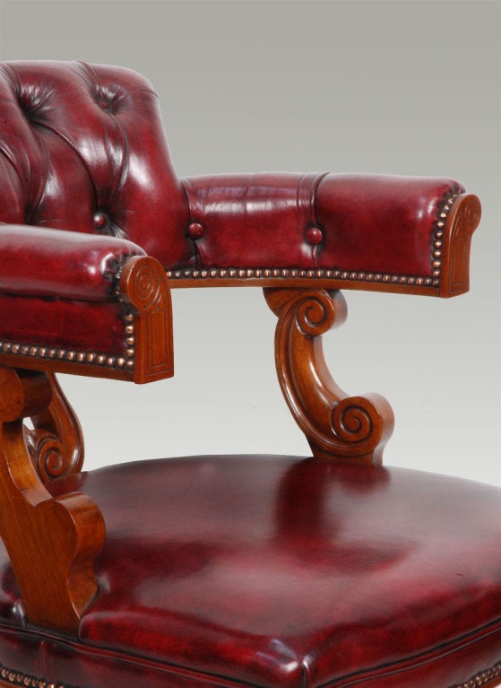 19th Century Victorian Mahogany Captains Office Chair