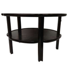1940's Black Lacquered Coffee Table Stamped by Jansen