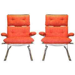 Airborne Edition Pair of Armchairs and Footstool