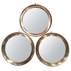 Vintage Set of Three Round Shape Mirrors by Sergio Mazza Artemide Edition