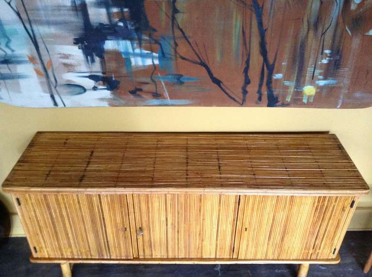French 1960's Rattan Enfilade