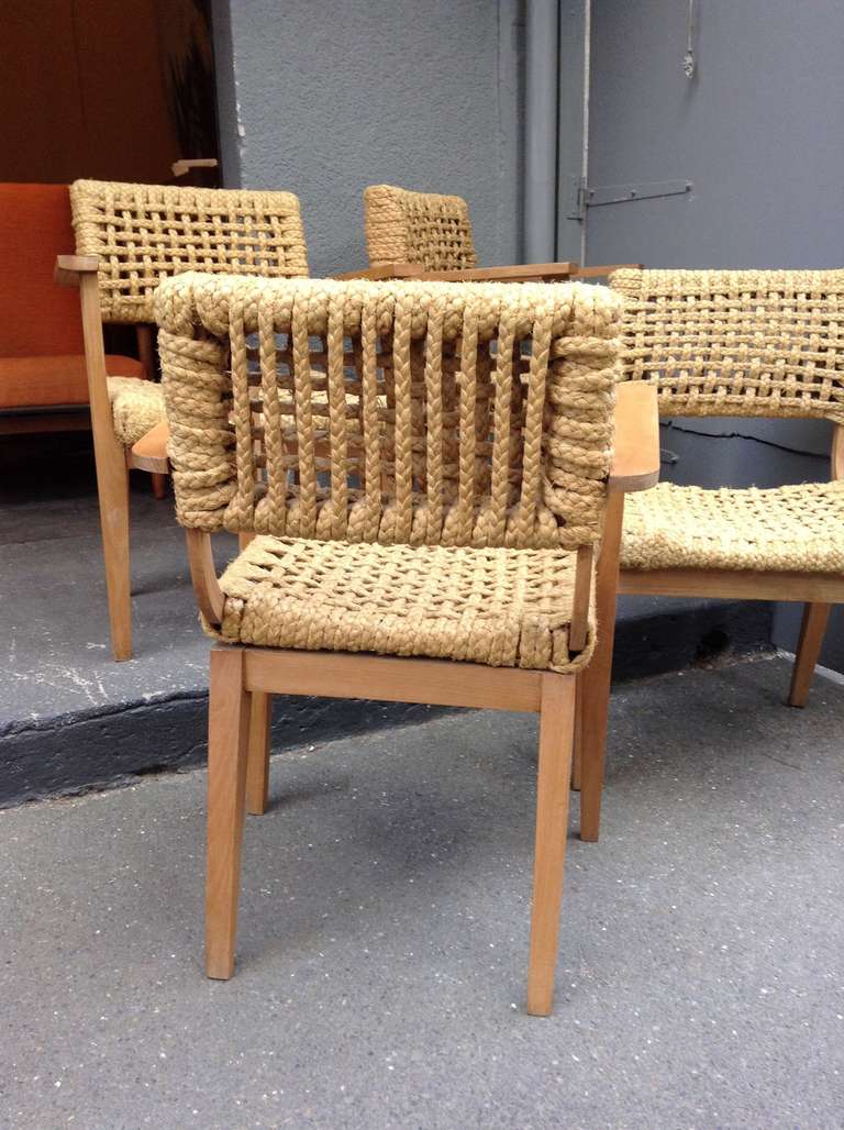 Set of Four Audoux-Minet Armchairs circa 1960 In Good Condition In Saint-Ouen, FR