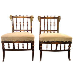 Beautiful Pair of Napoleon III Chauffeuse Chairs