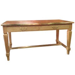 Circa 1920 "Banque de France" Oak Directoire Style Desk