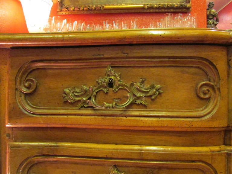 18th century walnut louis XV french commode chest bombe carved 1
