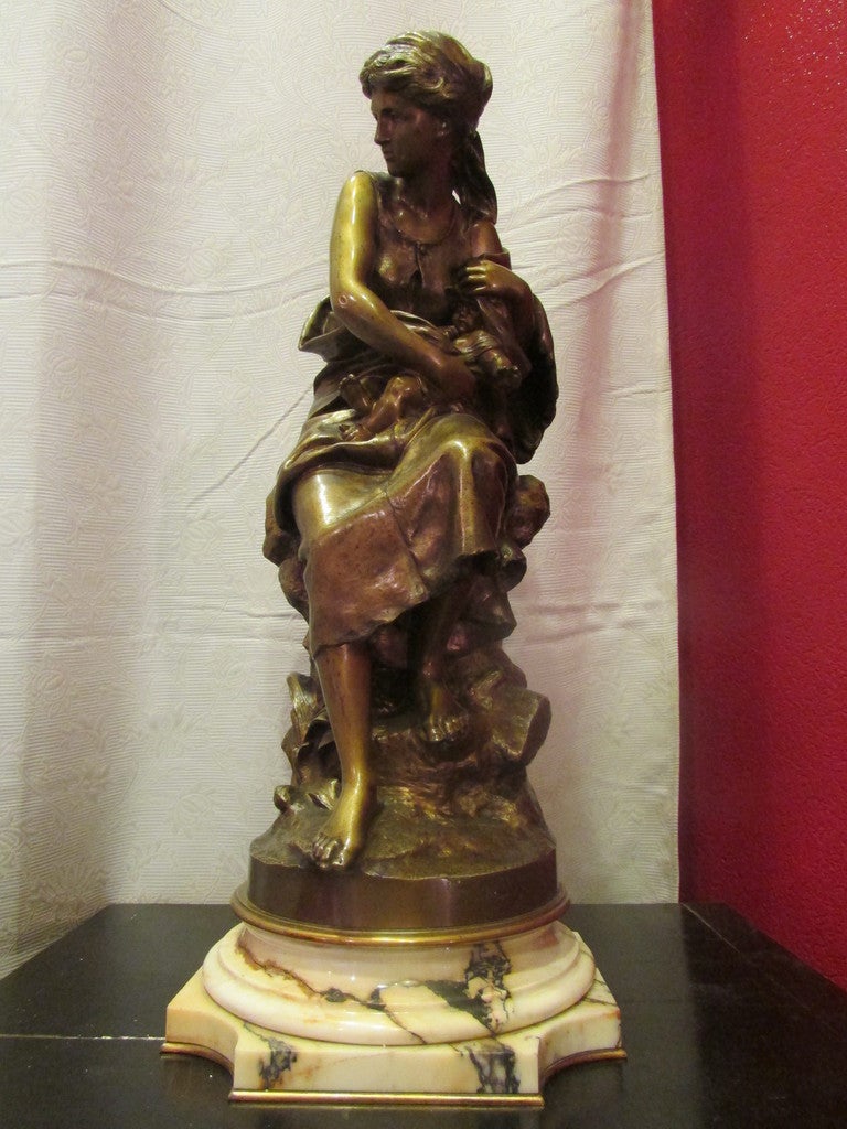 big bronze sculpture 
19th century 
signed mathurin moreau 
stamp medaille d'honneur
swing base  
hors concours