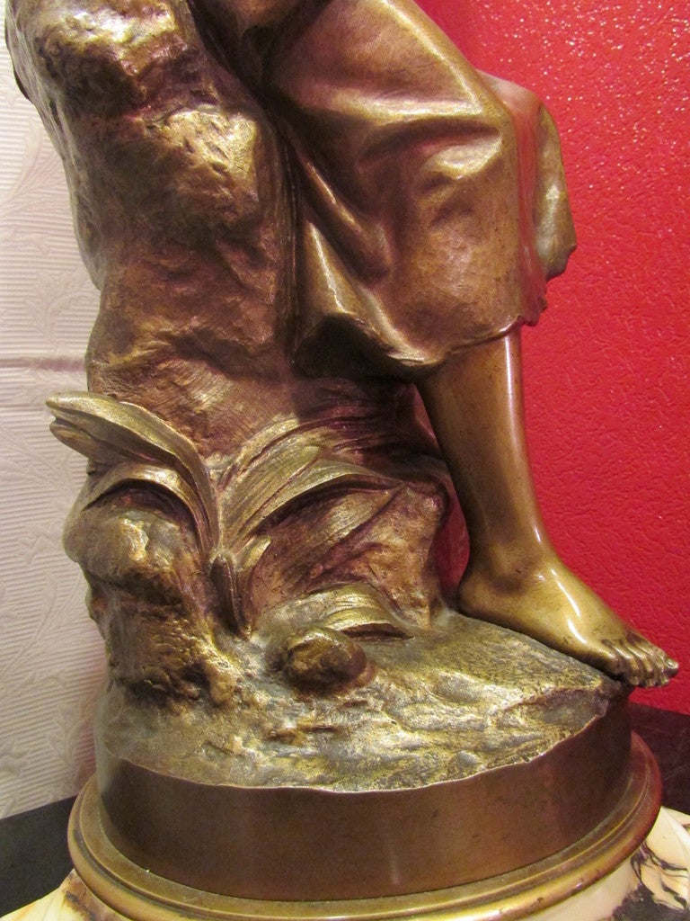 19th Century Mathurin Moreau Big Bronze Sculpture Swing Base Hors Concours 1