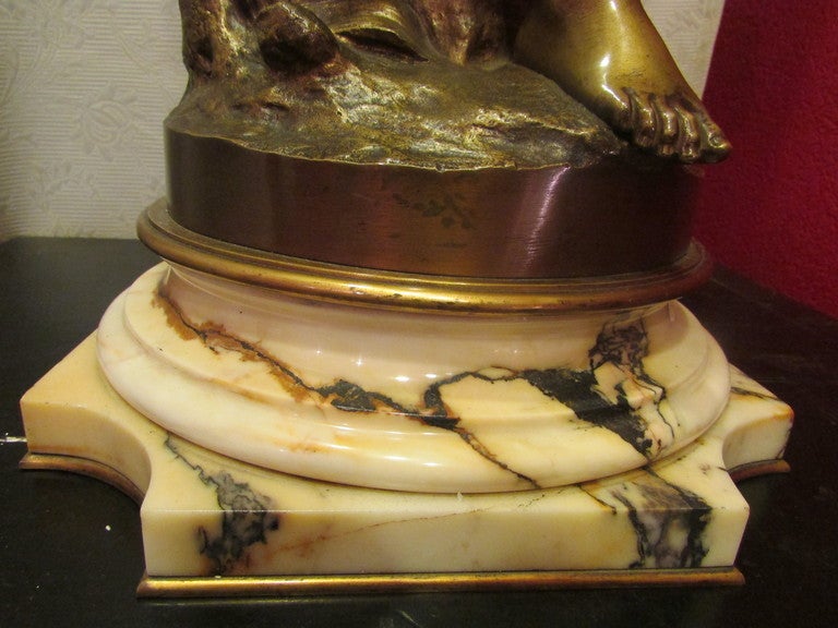 19th Century Mathurin Moreau Big Bronze Sculpture Swing Base Hors Concours 2