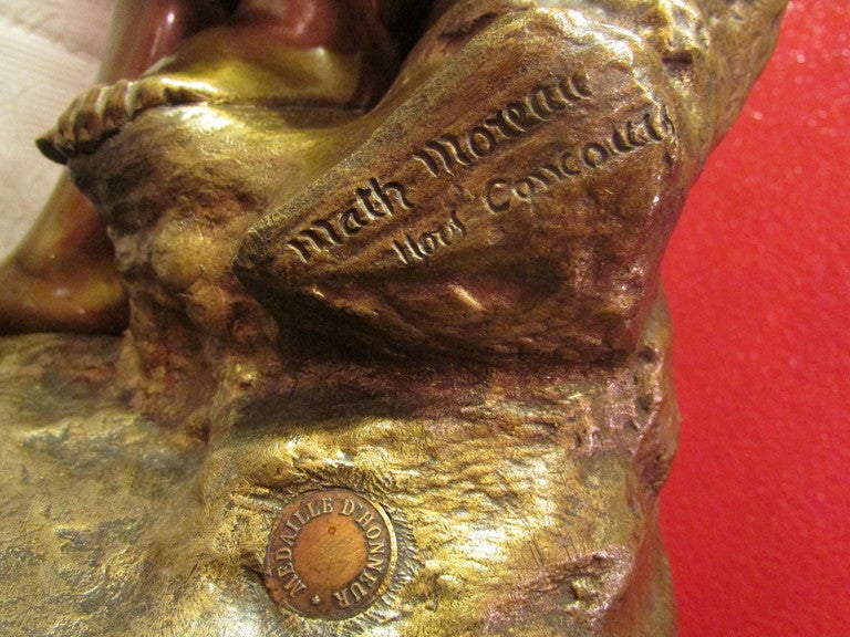 19th Century Mathurin Moreau Big Bronze Sculpture Swing Base Hors Concours 3