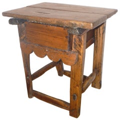 18th century old primitive rustic French pine table from savoie