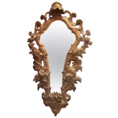 17th century french carved gilt wood mirror cherubs putti louis XIV
