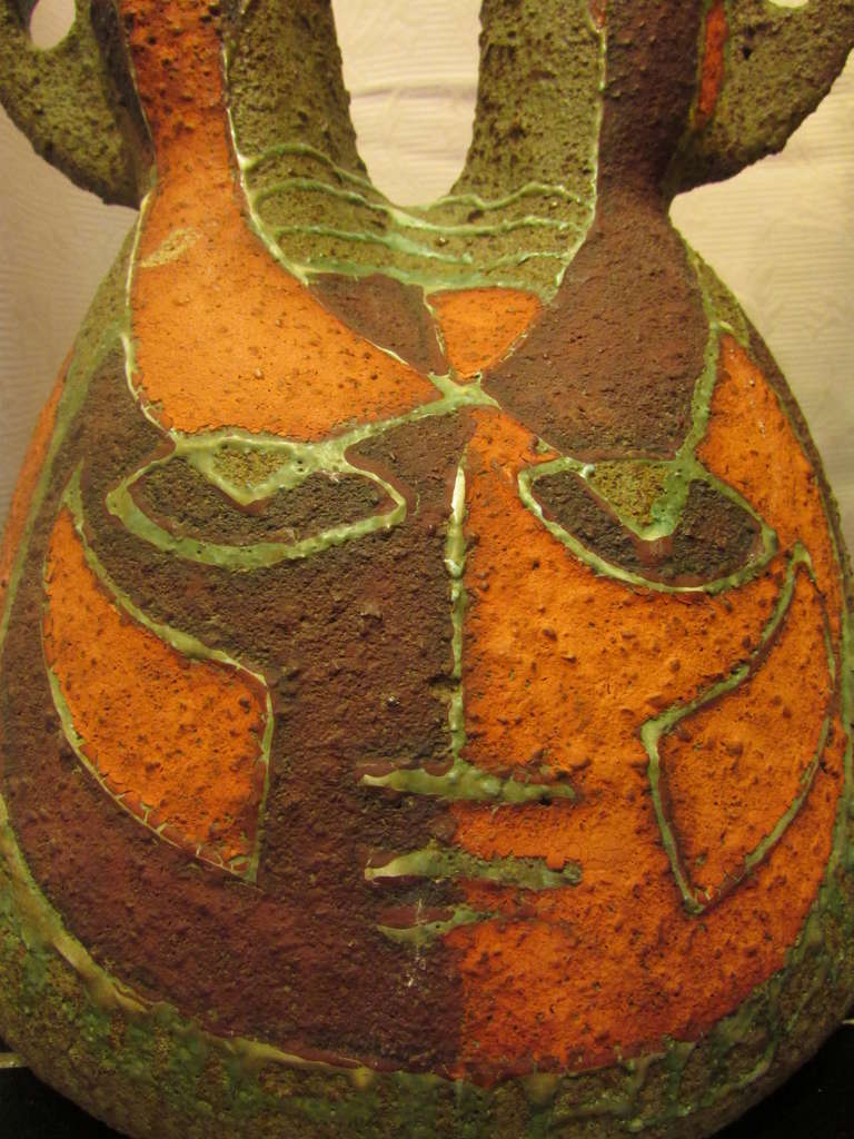 Vase en céramique vintage des années 1960 par les Poteries Accolay signées G